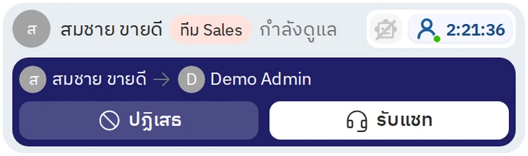 สิ่งที่ผู้รับแชทเห็น